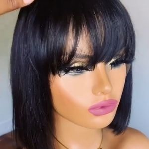 Human hair bob lace front wig